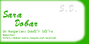 sara dobar business card